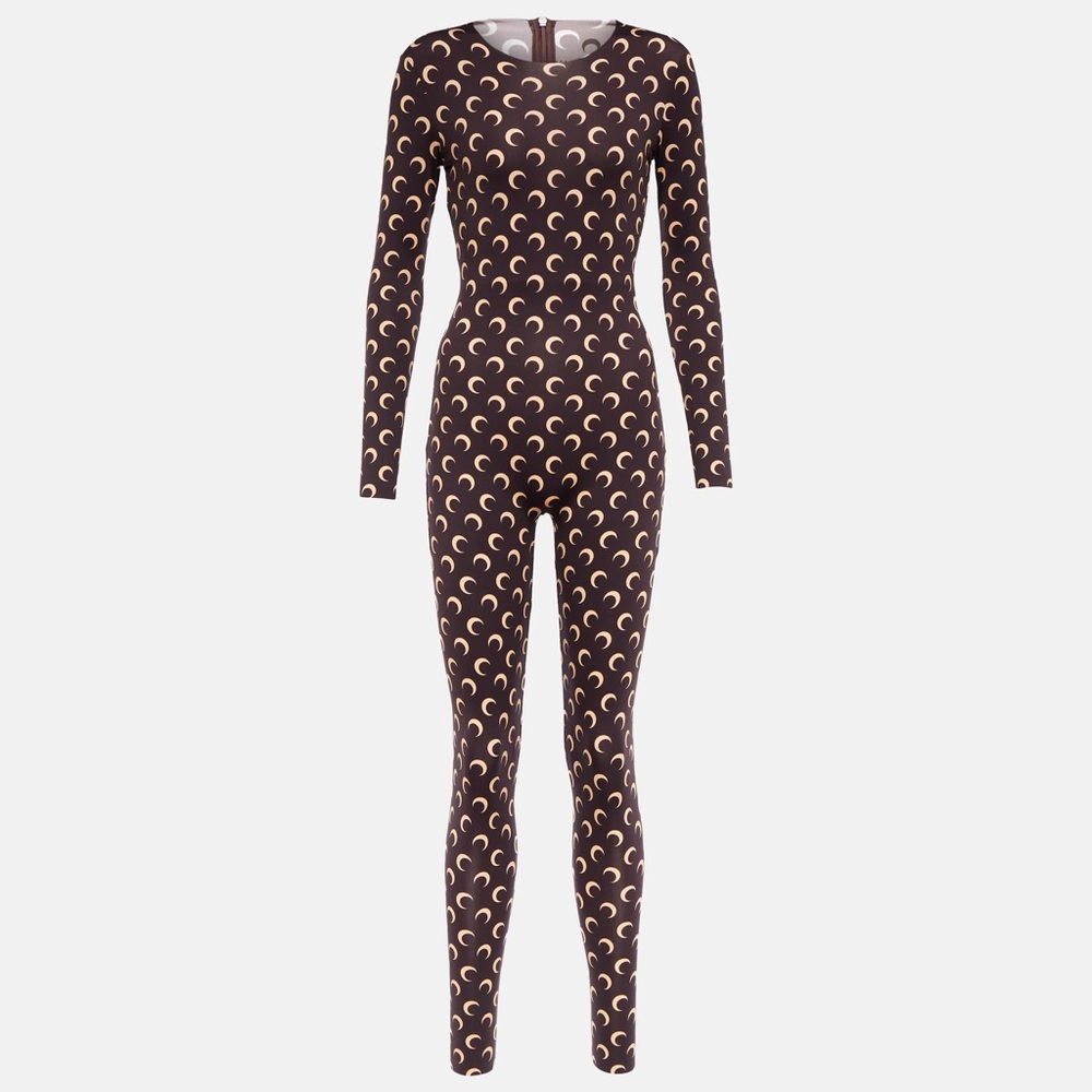 Brown Marine Serre Printed Jumpsuit
